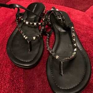 Marc Fisher Black Sandals with Silver Pyramid Studs | Punk | sz 9.5